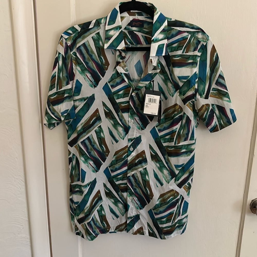 Good Man Brand Men’s M Graphic Short Sleeve Button Up Shirt brand new with tags